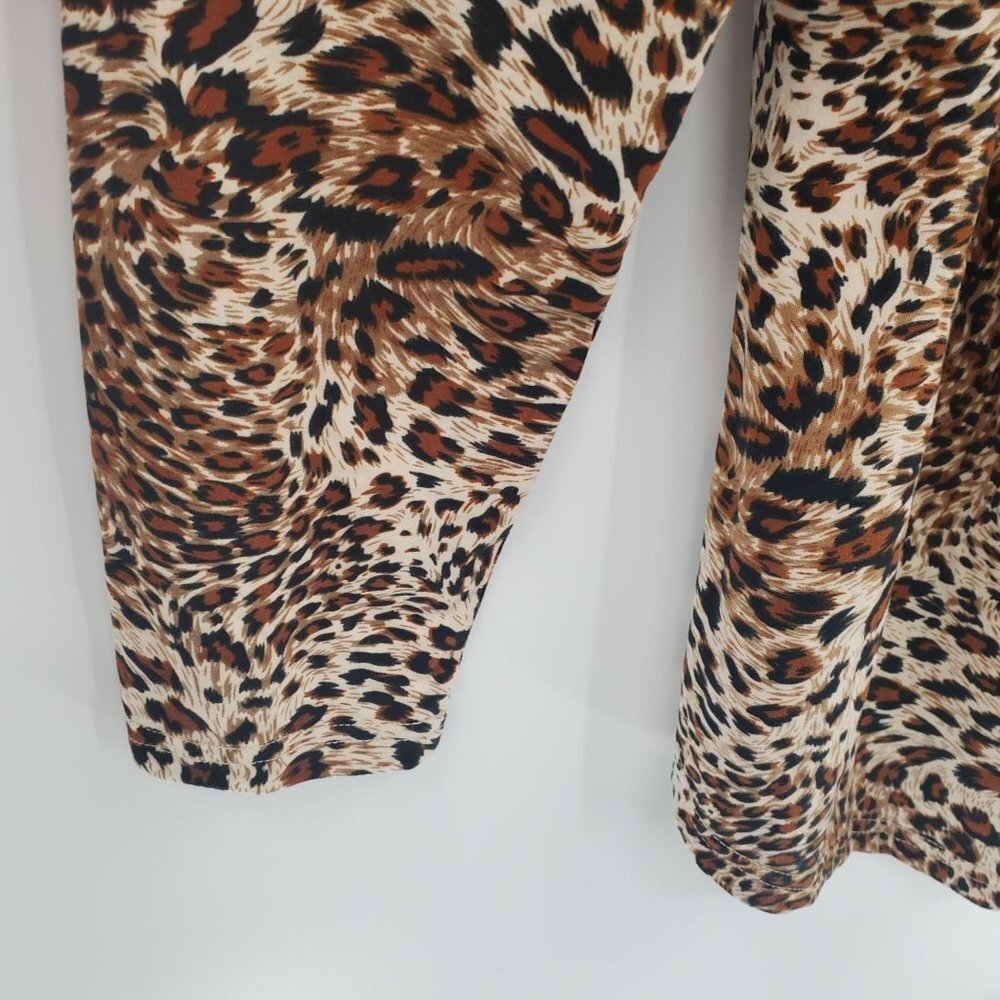 A. Jesdani Womens Cheetah Print Tunic Top Blouse Sz 2X V-Neck Brown Long Sleeve - Picture 4 of 11